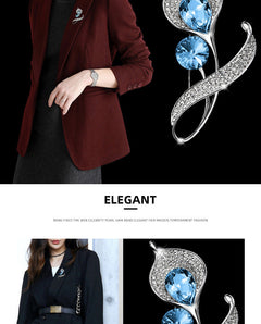 Affordable chic brooch placed on a dark surface
