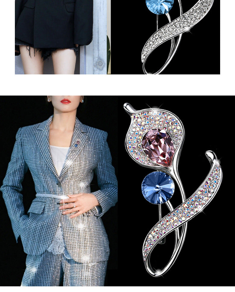 Elegant flower-shaped brooch against natural light