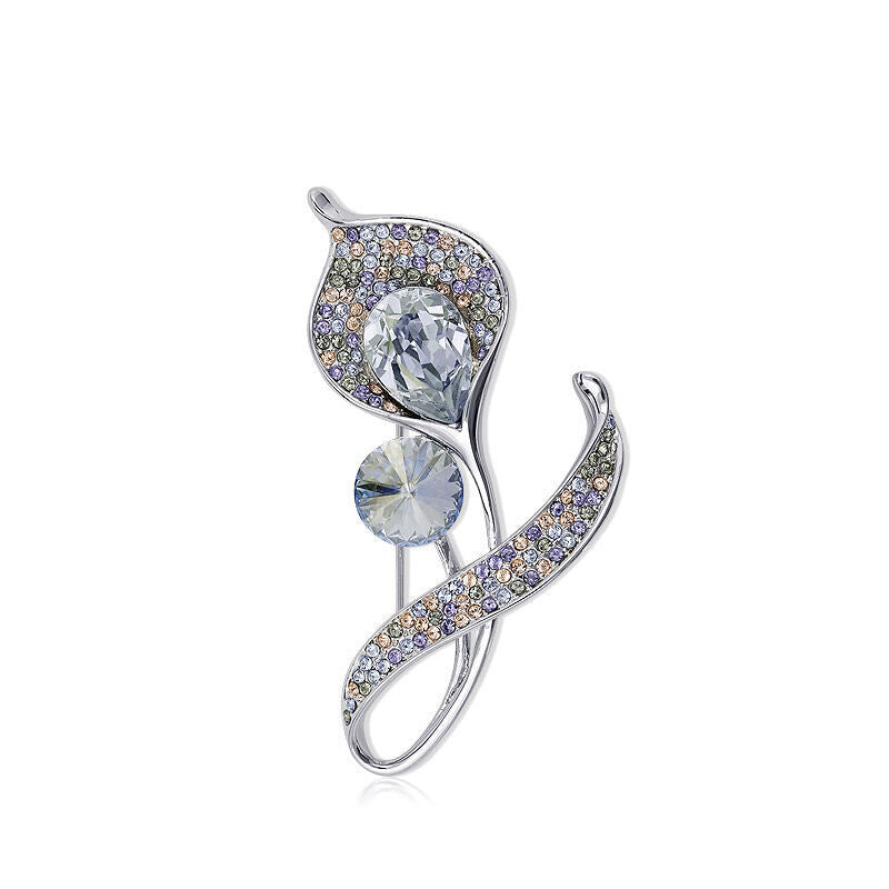Elegant flower-shaped brooch against natural light