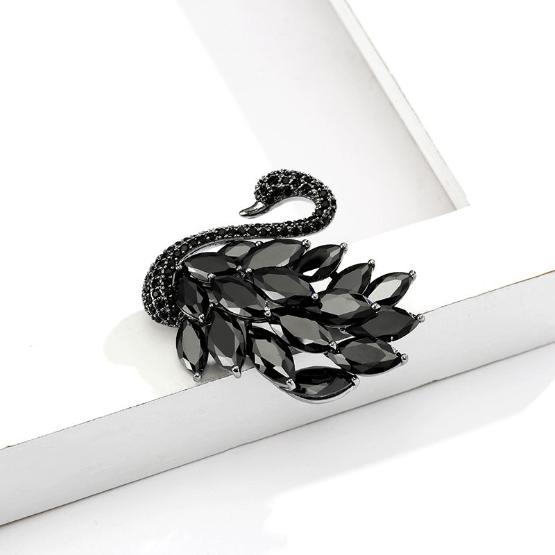 Swan Brooch on Fashion Model