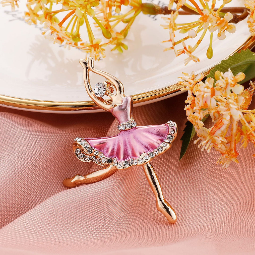 Cute anti-slip ballet dance brooch in pink
