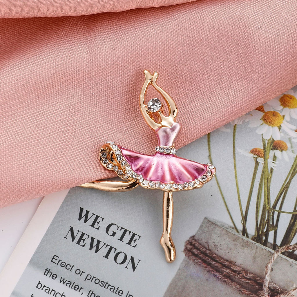 Stylish anti-slip ballet dance brooch in red