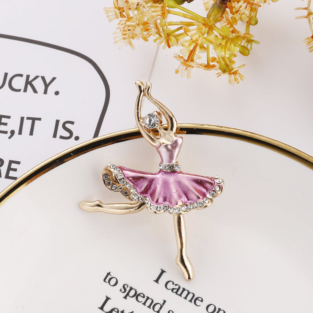 Stylish anti-slip ballet dance brooch in red