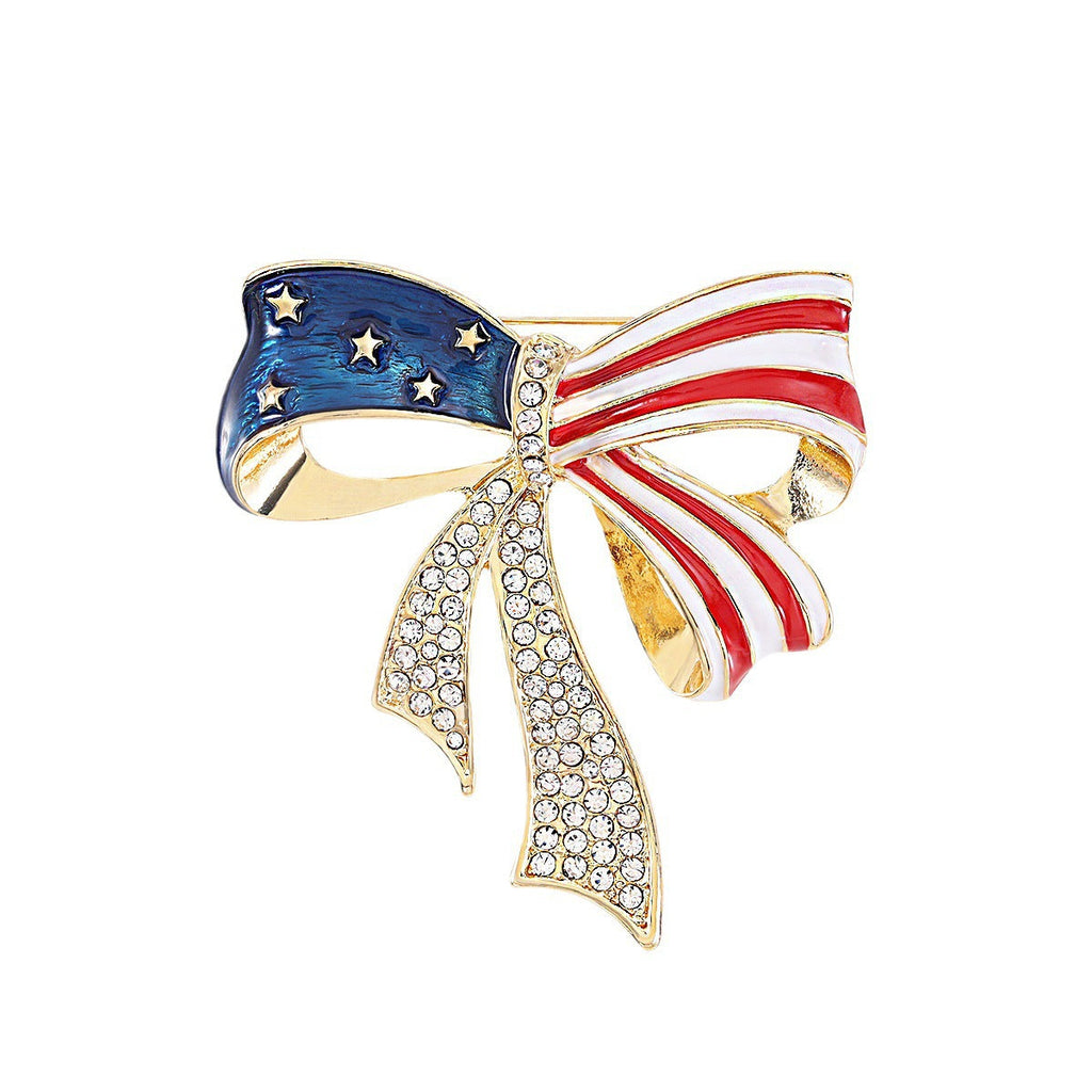 Rhinestone brooch on a dress