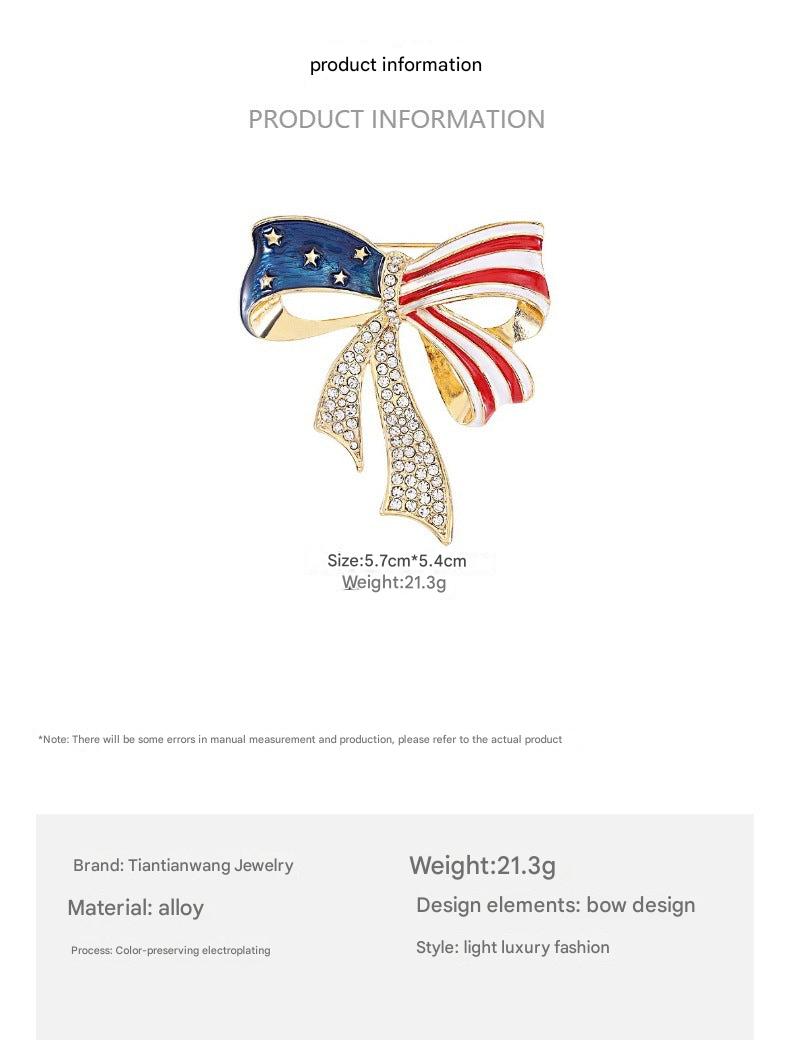 Alloy brooch with dazzling rhinestones