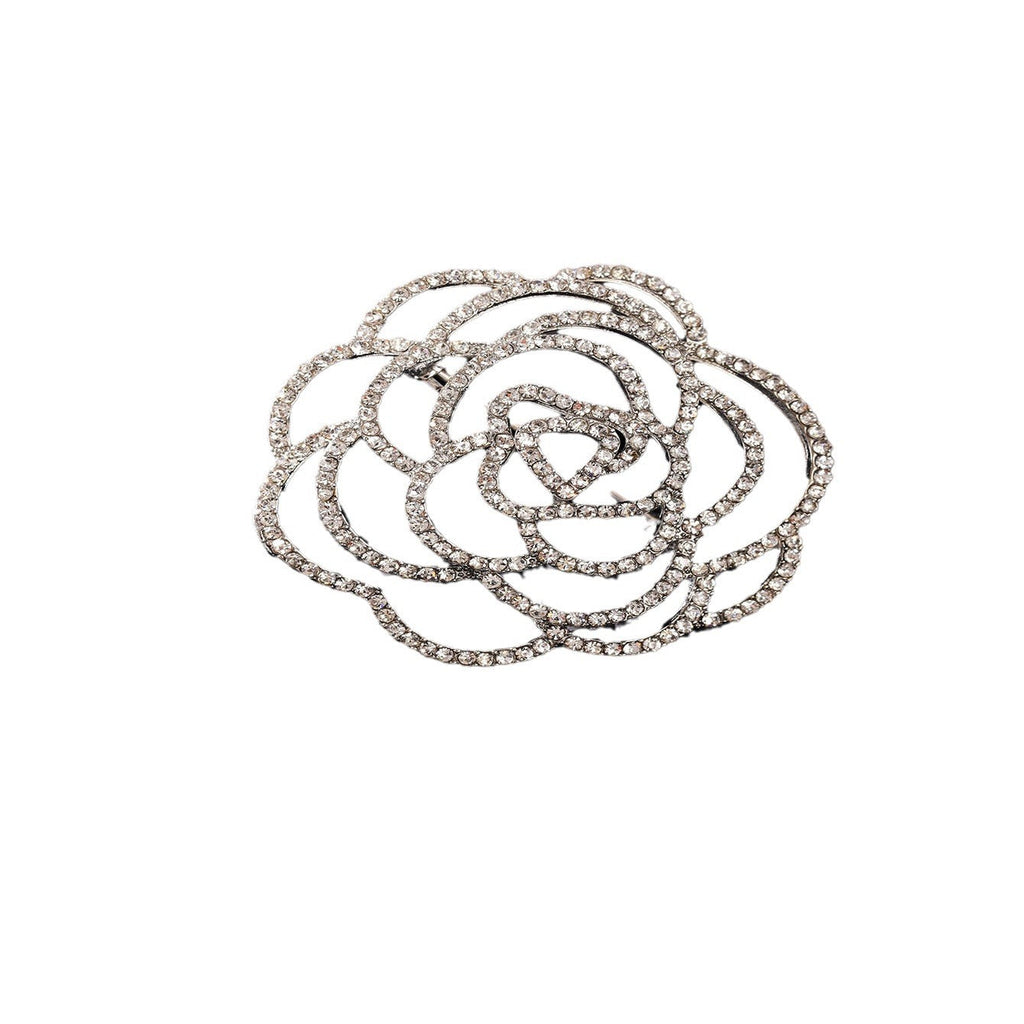 sparkling rhinestone flower brooch display