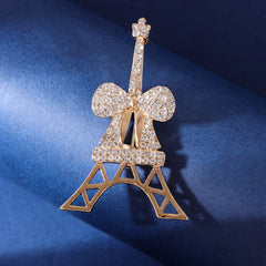Unique Eiffel Tower accessory on a jacket
