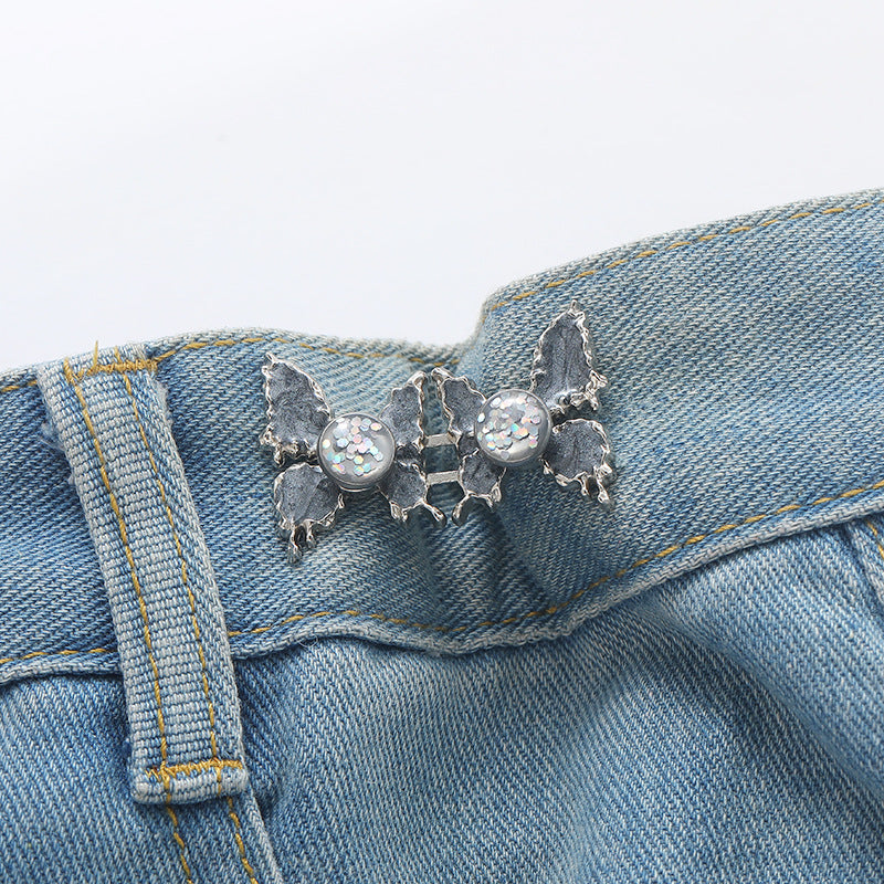Adjustable Waist Butterfly Buckle with Rhinestones - Lifestyle Image
