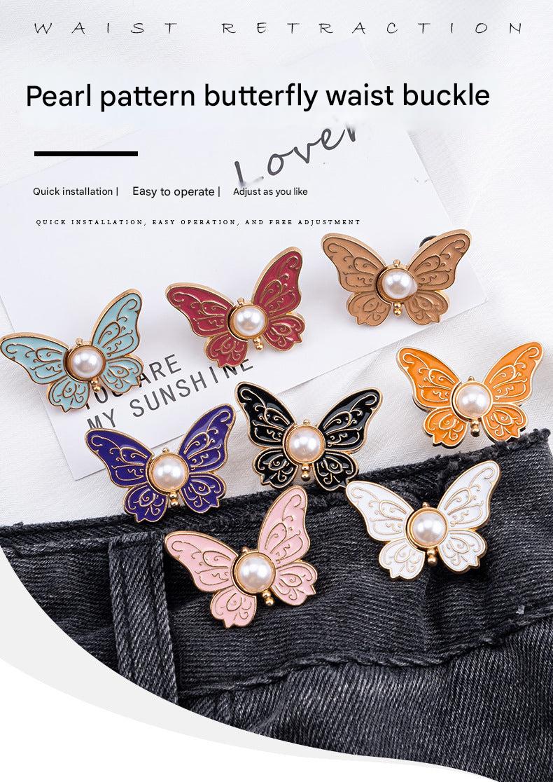 Adjustable Waistbutton displayed on stylish denim