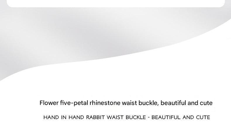 Adjustable Waistbutton displayed on stylish denim