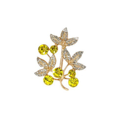 Elegant floral brooch displayed on clothing