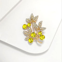 Elegant floral brooch displayed on clothing