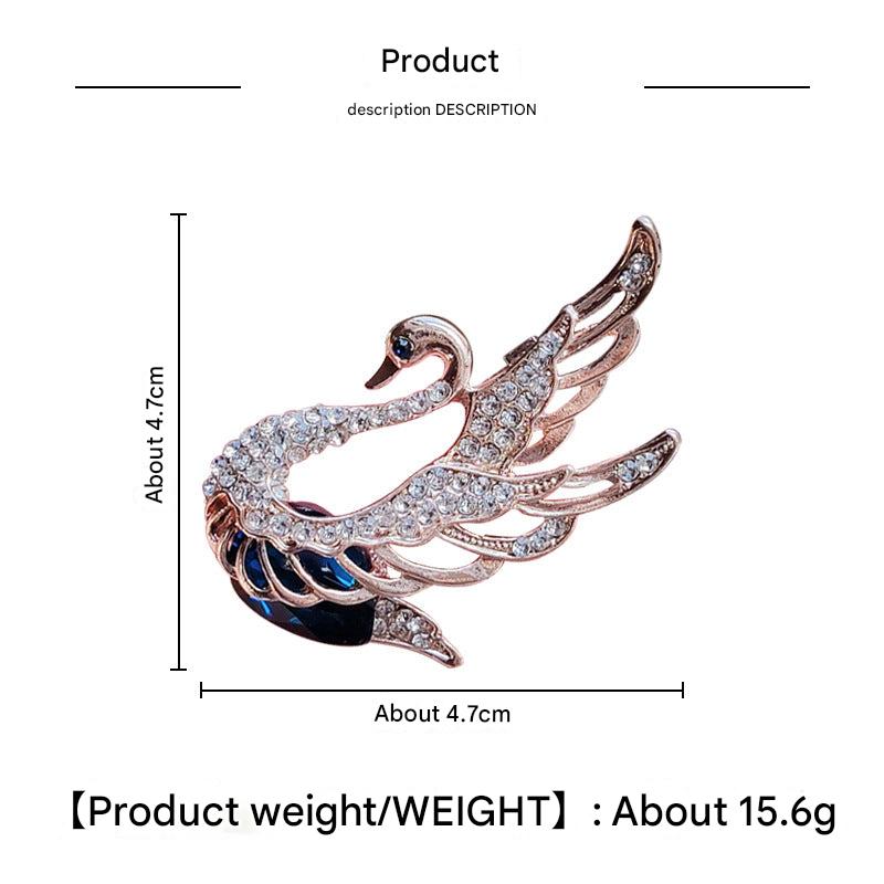 Stylish Swan Brooch showcasing elegant design with crystals