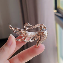 Elegant Swan Brooch in Hole Blue design