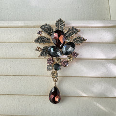 Beautiful Floral Brooch with Coconut Design Image 2