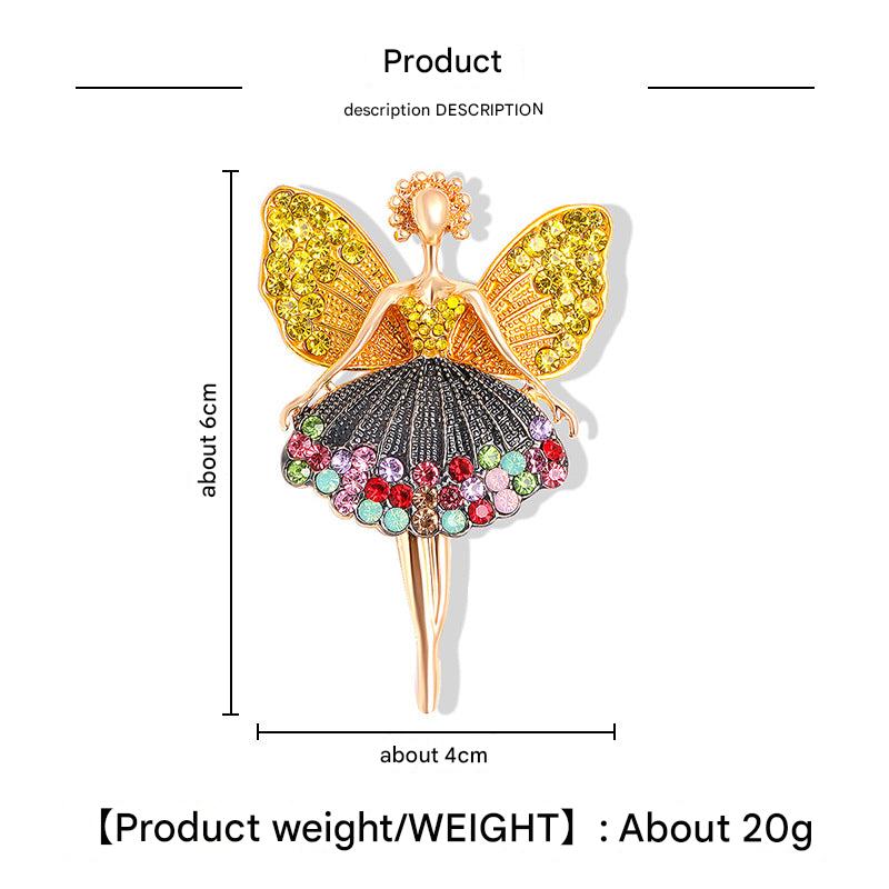 Elegant ballet girl brooch in various colours