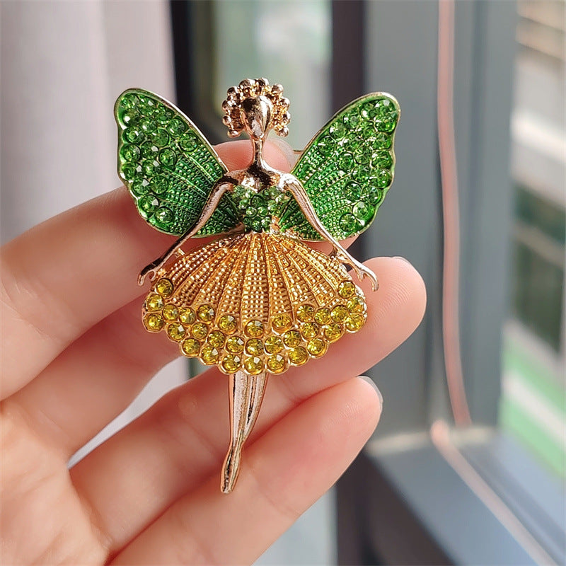 Elegant ballet girl brooch in various colours