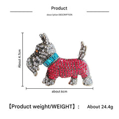 Alloy brooch with colourful rhinestones for pets