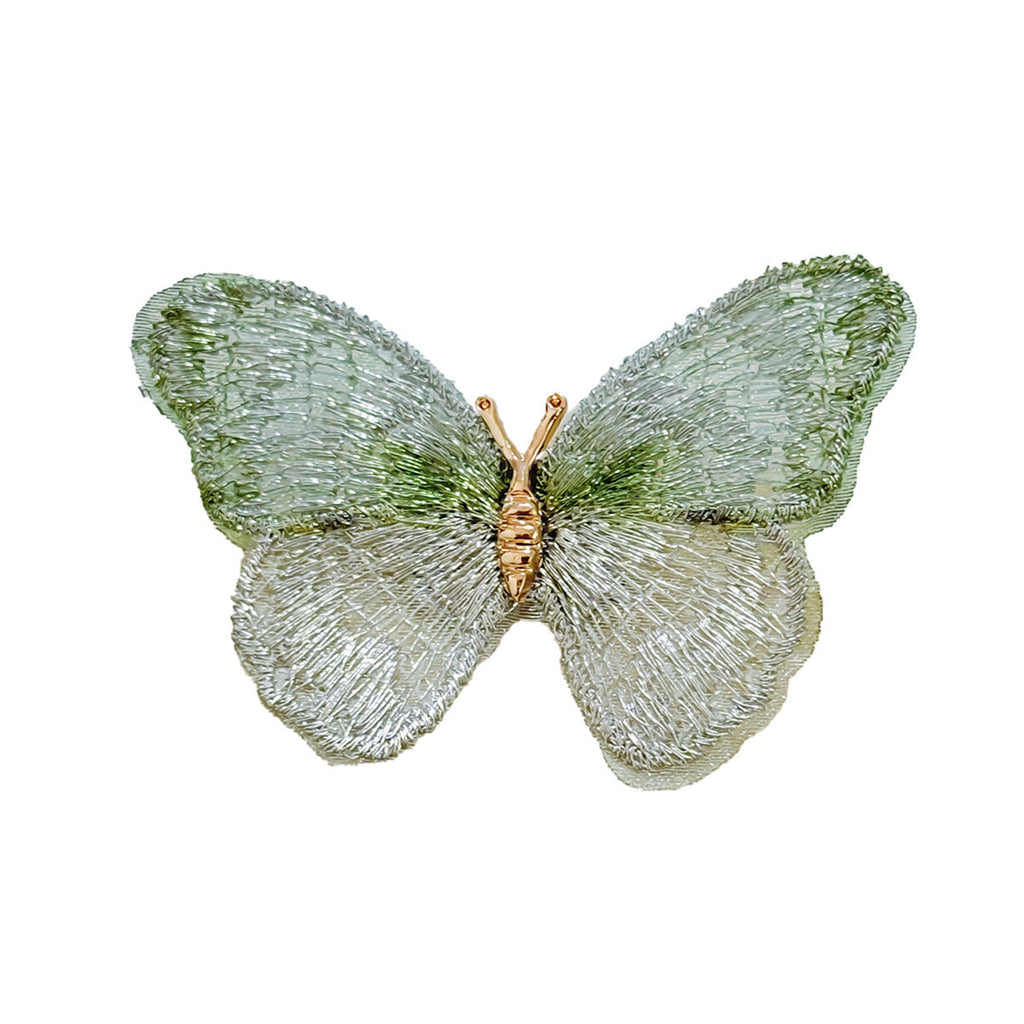 Detailed embroidery of butterfly design