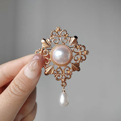 Close-up of vintage geometric design brooch