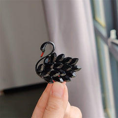 Stylish Crystalline Swan Brooch for Women - Image 1