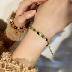 Minimalist bracelet displayed on a soft background
