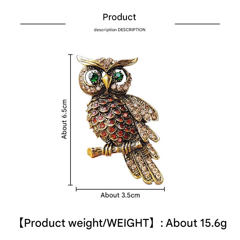 Vibrant blue owl brooch highlighting its unique style