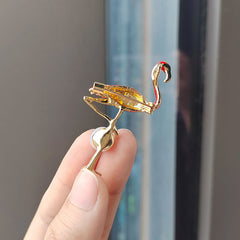Flamingo Brooch on Jacket - Image 4