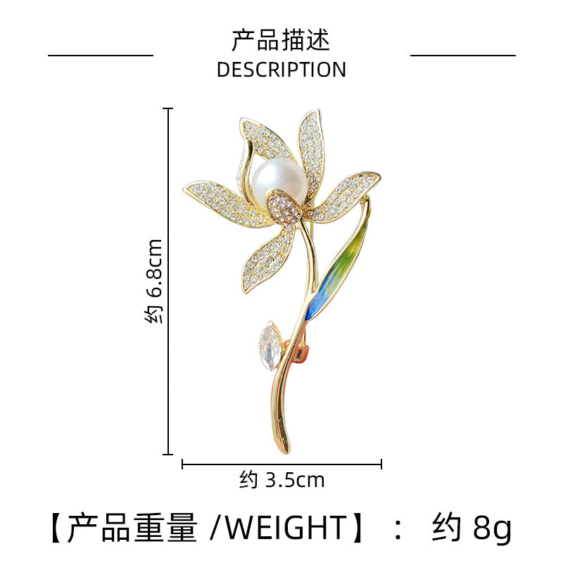 colorful floral brooch on a fabric background image 6