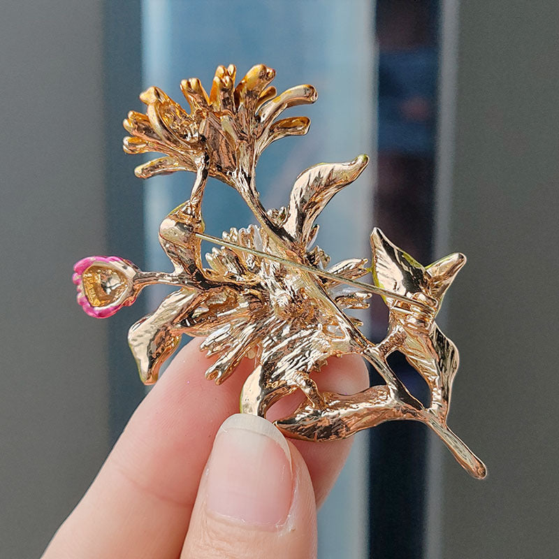 Elegant floral brooch in natural light