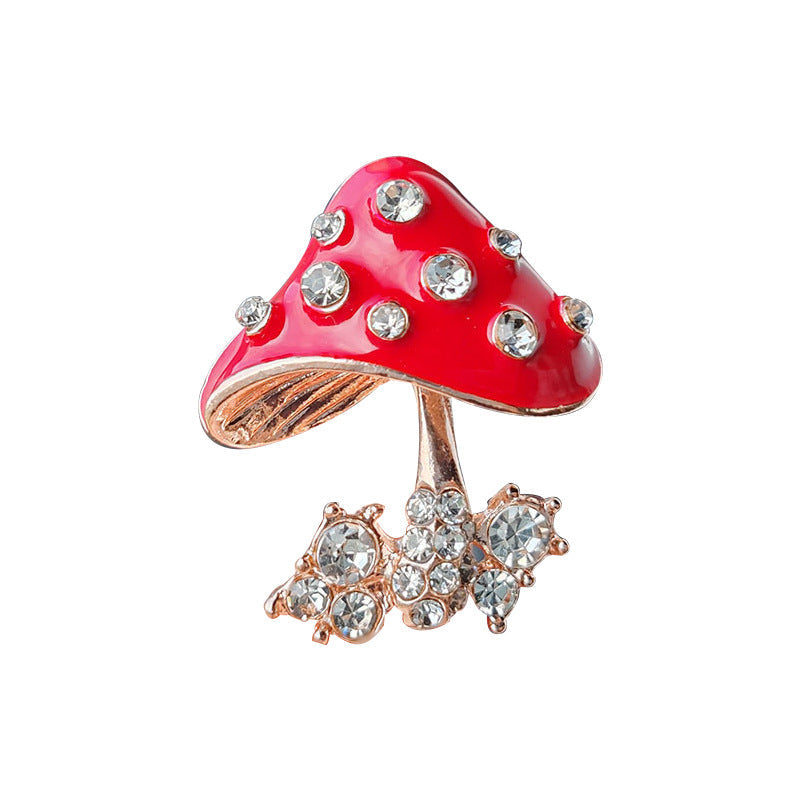 Cute Mushroom Brooch in red, yellow, purple colours