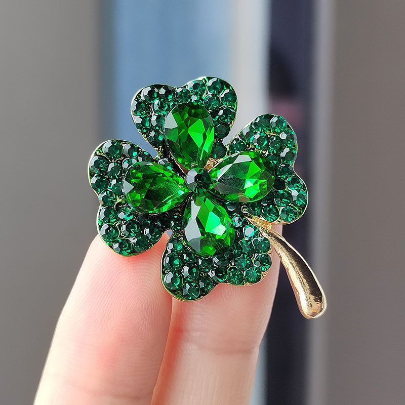 Charming clover pin against a background