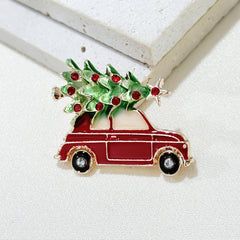 Alloy Christmas Brooch stylishly worn