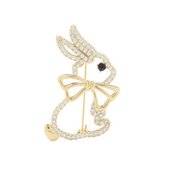 Stylish Rhinestone Bunny Brooch with Detail Image 5
