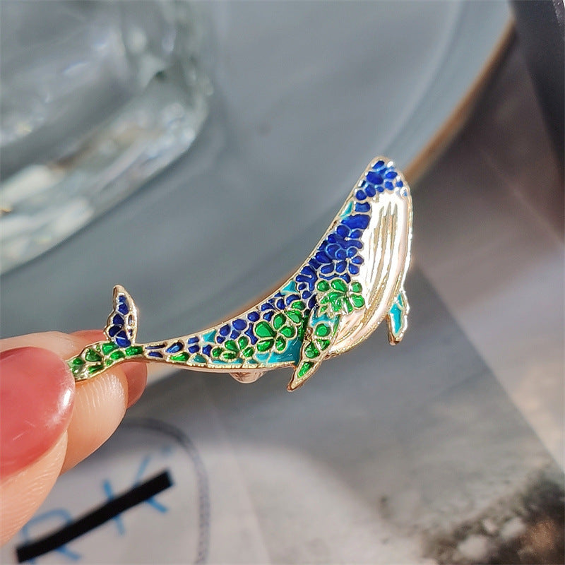 Fashion brooch pinned to a stylish bag