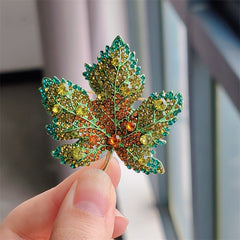 Intricate Leaf Brooch - Luxurious Accessory