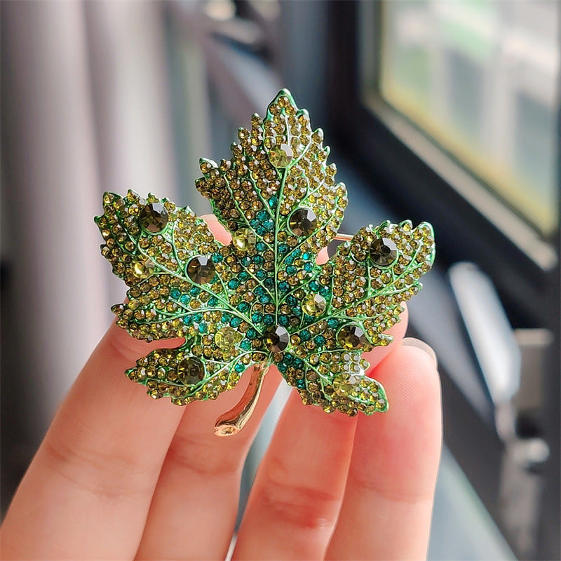 Stunning Leaf Brooch in Sleek Metal