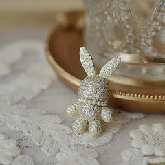 close-up of sparkling animal brooch