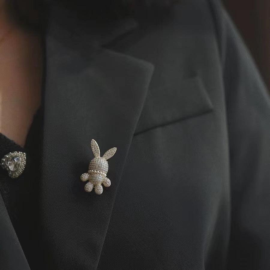stylish bunny pin on a table