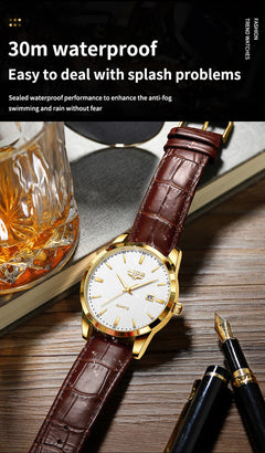 LIGE men's quartz watch on a flat surface