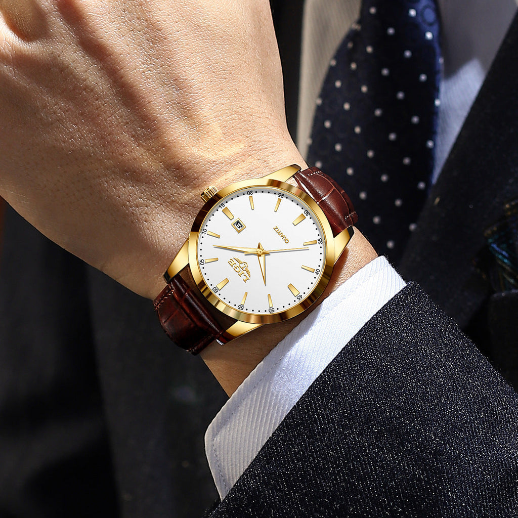 LIGE men's quartz watch on a flat surface