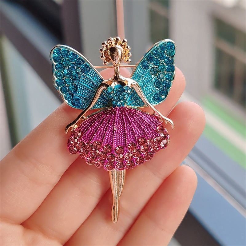 Detailed view of rhinestone brooch for women