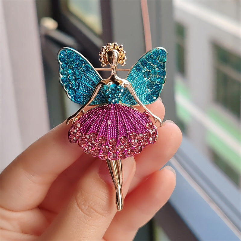 Close up of sparkling details on brooch