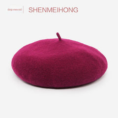 Wool beret hat in vibrant blue colour