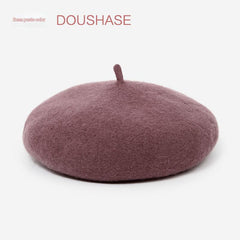 Multicolour wool beret for winter fashion