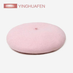 Wool beret hat in vibrant blue colour