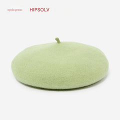 Multicolour wool beret for winter fashion