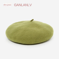 Wool beret hat in vibrant blue colour