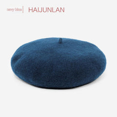 Stylish pink wool beret for winter