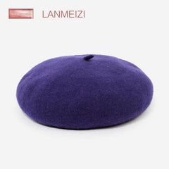 Multicolour wool beret for winter fashion
